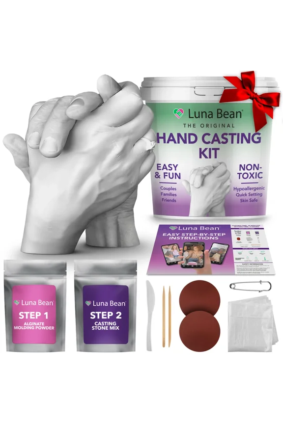 Original Hand Casting Kit – Couples Keepsake, Family Keepsake, & Anniversary Gift for Her