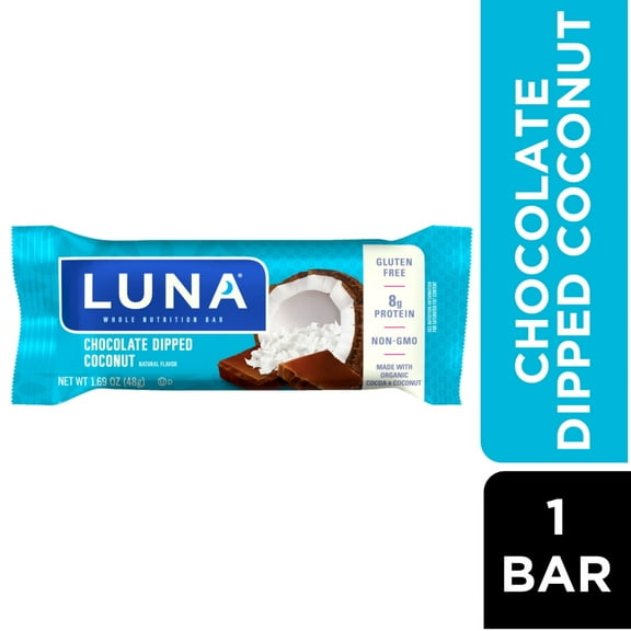 Luna Chocolate Dipped Coconut Whole Nutrition Bar - 1 ct - Pack of 2
