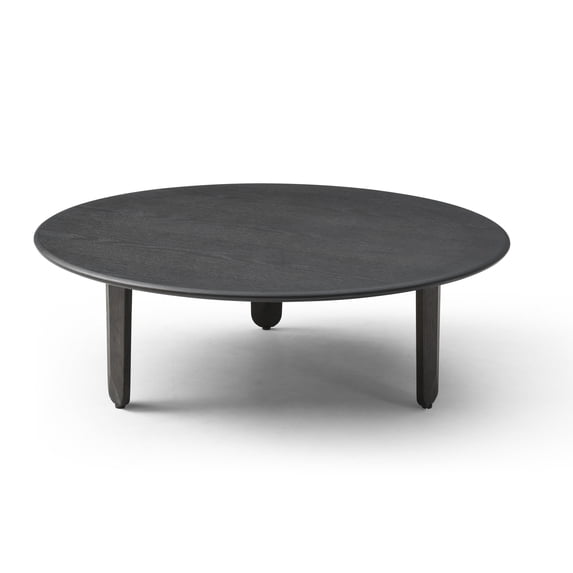 Luna Coffee Table, Oak Veneer Top, Solid Birch Base, Both in Smoke Oak Color