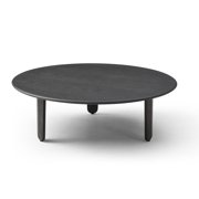 Luna Coffee Table, Oak Veneer Top, Solid Birch Base, Both in Smoke Oak Color