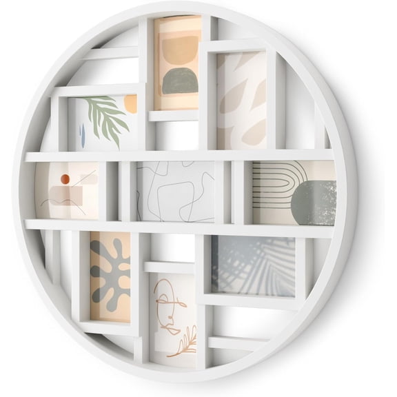 Luna Collage Picture Frame Holds Nine 4x6 Photos, Large 22-Inch Diameter, Black