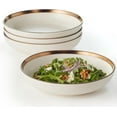 thumbnail image 1 of Maison Neuve Luna 4-Piece Ceramic Dinnerware Plate Set, 36 oz, Cream/Bronze, 1 of 7