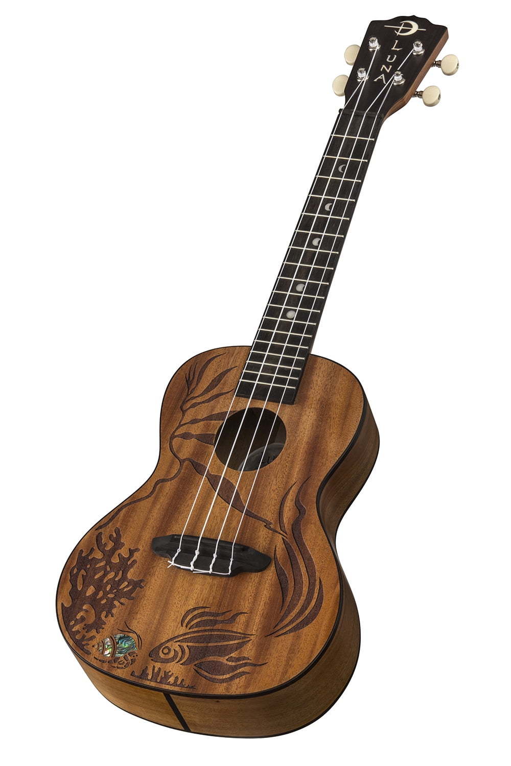 Luna Coral Ukulele All Solid Mahogany Ukulele w/ Gig Bag - Satin