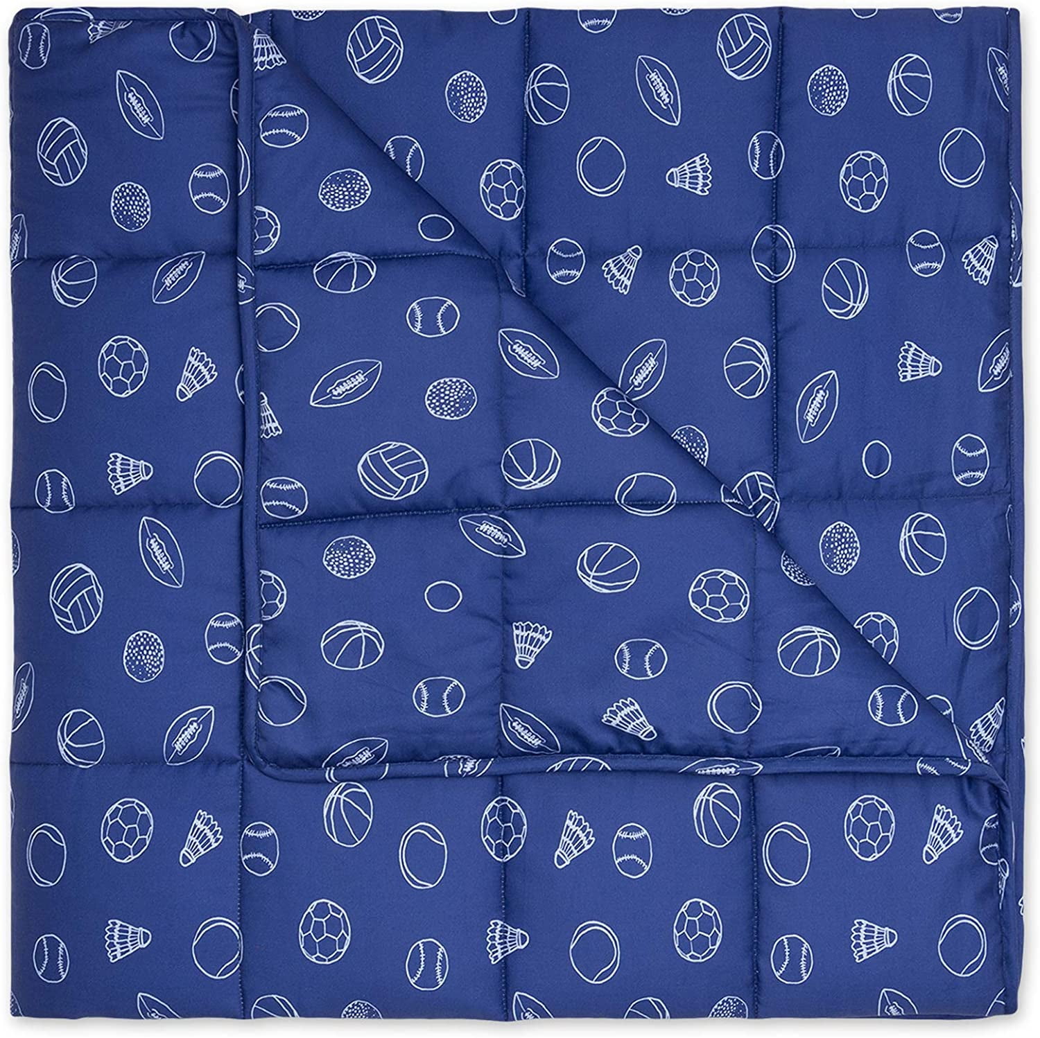 Luna Cotton Weighted Blanket for Kids, Twin (41" x 60"), 10 lbs, Sports