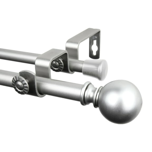 Luna Double Curtain Rod 28-48 inch - Satin Nickel