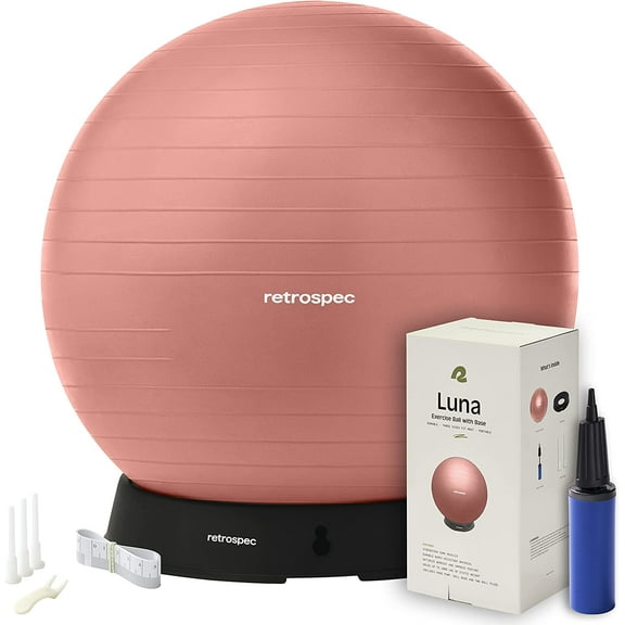 Luna Exercise Ball with Pump - Anti-Burst Fitness Equipment for Yoga, Core Training & Stability Home Gym Swiss Office Pregnancy