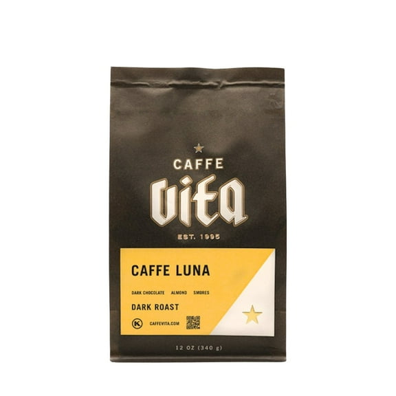 Luna French Roast - Roasted by Caffe Vita - Whole Bean Coffee - 12 Ounce Bag