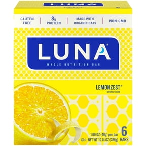 Luna Gluten Free Whole Nutrition Bars Lemon Zest - 6 Bars Pack of 4