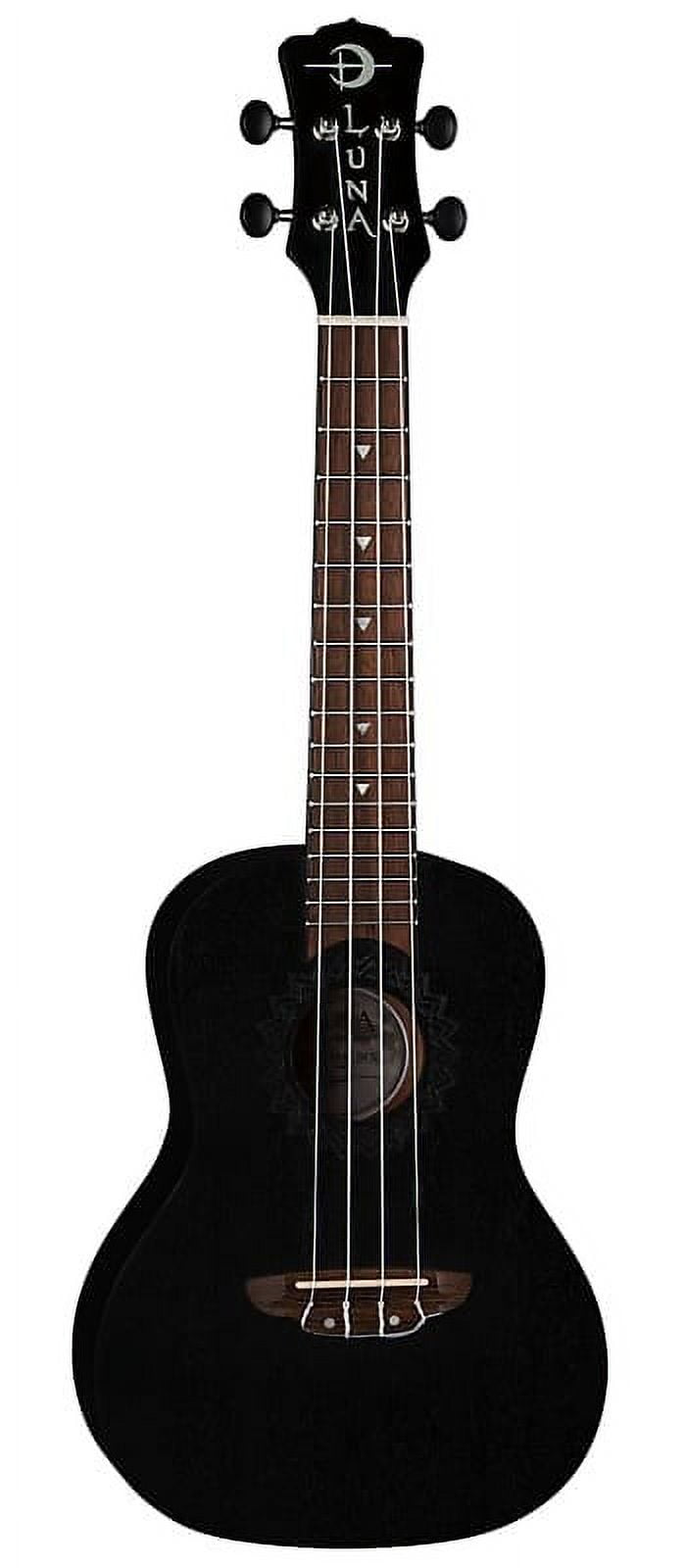 Luna Guitars, 4-String Vintage Mahogany Concert Ukulele, Black Satin UKE VMC BKS