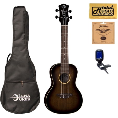 Luna Guitars Artist Vintage Distressed Ukulele, Vintage Brown burst, 2 lbs