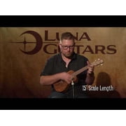 Luna Uke Flamed Acacia Concert Ukulele with Gigbag, 20 Frets, C Shape Neck, Walnut Fretboard, Satin Natural