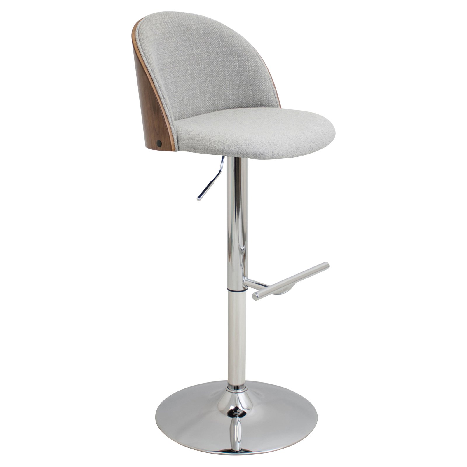 Luna Height Adjustable Barstool with Swivel Color Walnut, White