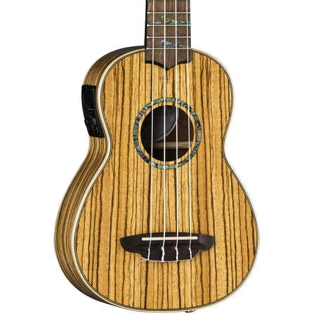 Luna High Tide Zebrawood Soprano Acoustic/Electric Ukelele with Gigbag