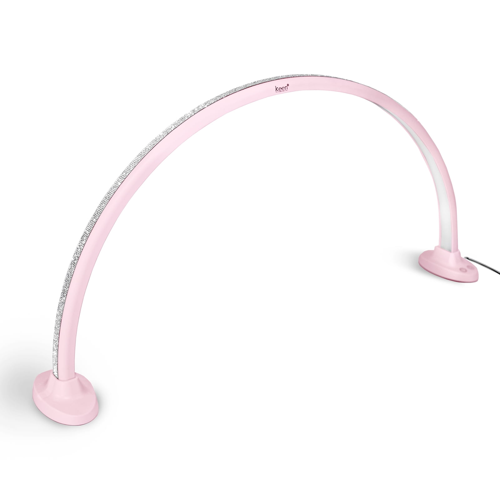 Luna LED Nail Light Half Moon Table Lamp, 3000‑6000K Adjustable Light for Nail Salon Manicure Table, Spa Reception, Massage Spa Furniture & Equipment, Pink Rhinestone
