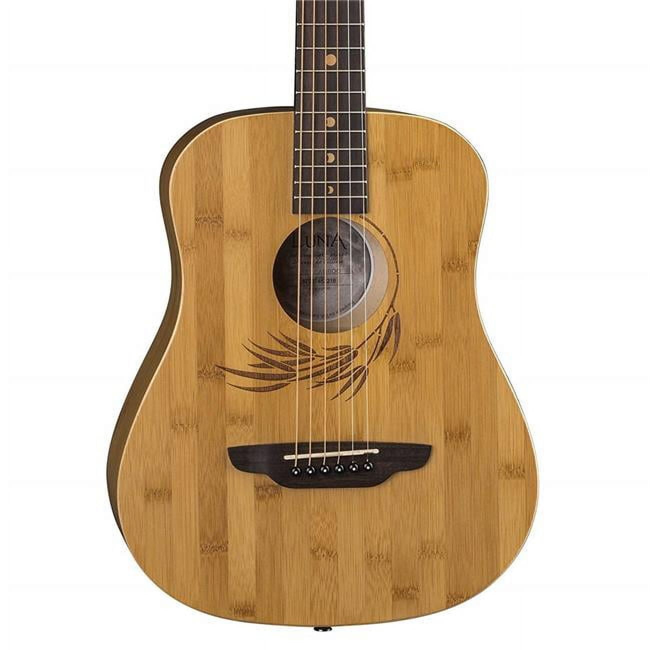 Luna LUNA SAF BAMBOO NM Safari Bamboo Acoustic Travel Guitar with Gig Bag Satin Natural