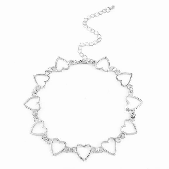 RubyLee Elegance Luna Love Silver Choker Heart Necklace for Women