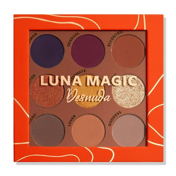 Luna Magic Matte and Shimmer 9 Colors Eyeshadow Palette, Desnuda/Nude