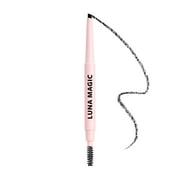 LUNA MAGIC Eyebrow Pencil with Spoolie Brush, Black, 0.03 fl oz