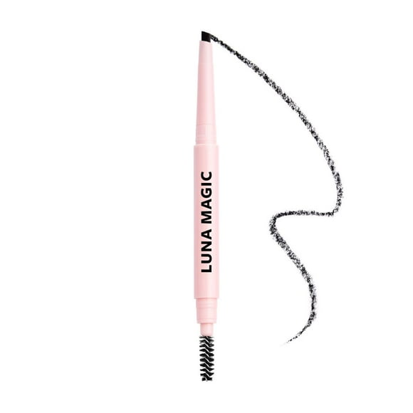 Luna Magic Precision and Long-Lasting Eyebrow Pencil with Spoolie Brush, Black