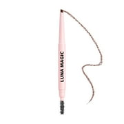 LUNA MAGIC Precision and Long-Lasting Eyebrow Pencil with Spoolie Brush, Brown
