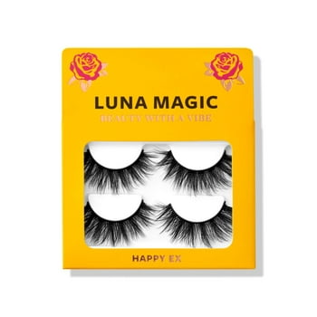 Luna Magic Faux Mink Lashes, False Eyelashes, 2 Pairs, Happy Ex
