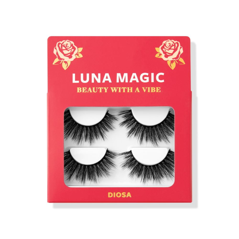 Luna Magic Faux Mink Lashes, False Eyelashes, Black, 2 Pairs, Diosa