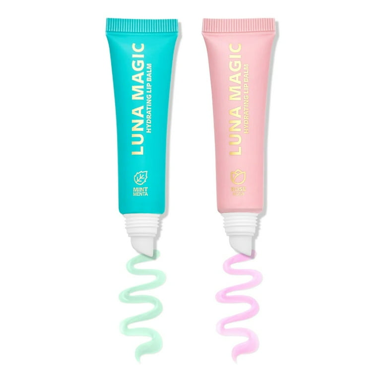 Luna Magic Hydrating Lip Balm Duo, Mint and Rose, 2 Pack, 30ml