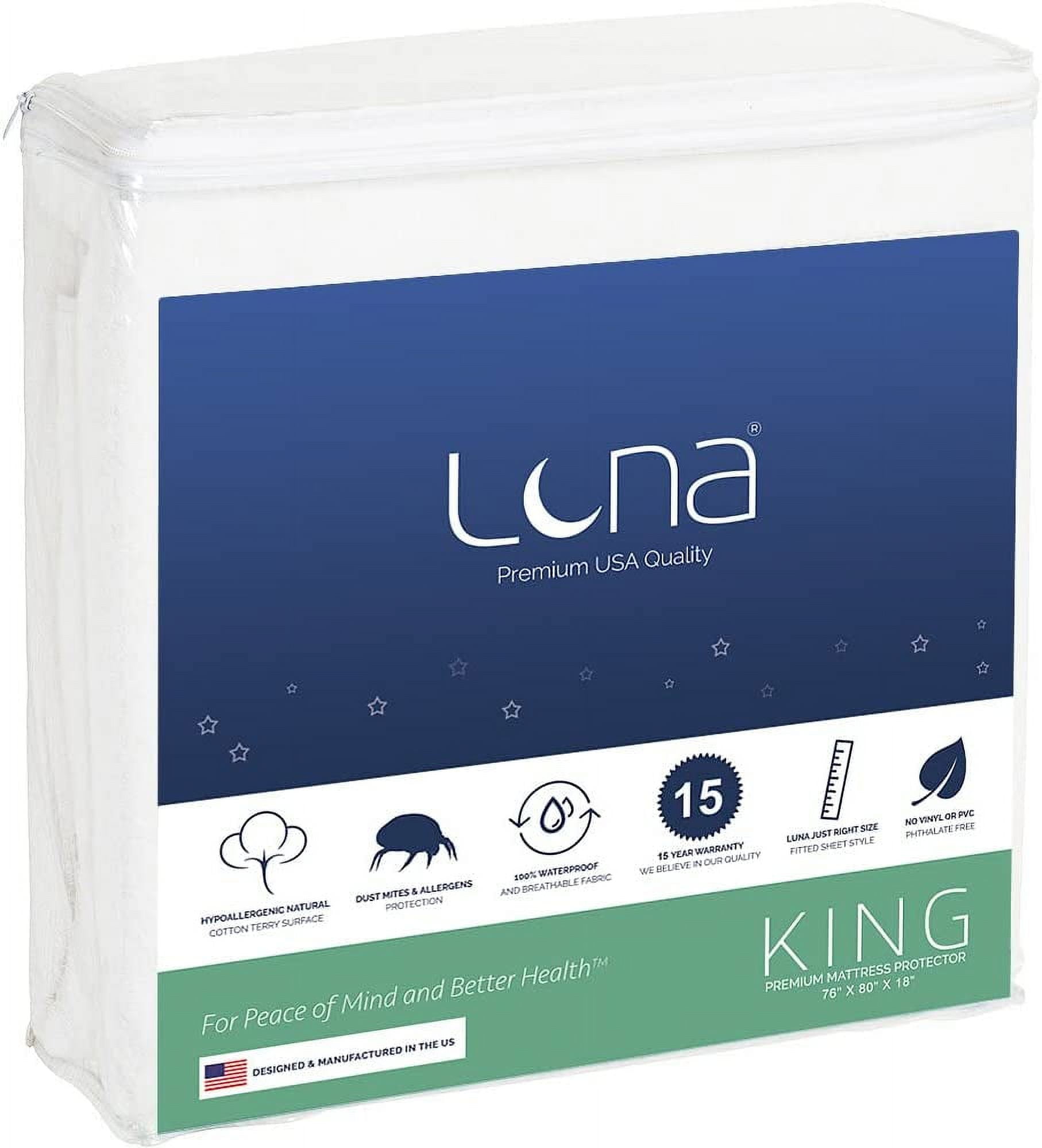 Luna Mattress Protector Waterproof Mattress Cover w Absorbent