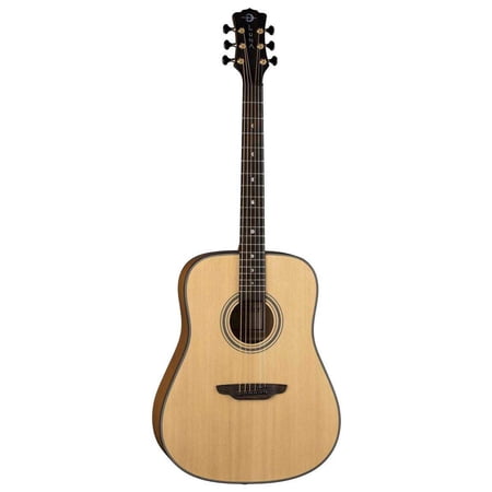 Luna Art Recorder All Solid Wood Dreadnought 6-String Guitar, 21 Frets, 'C' Shape Neck, Rosewood Fretboard, Satin Natural