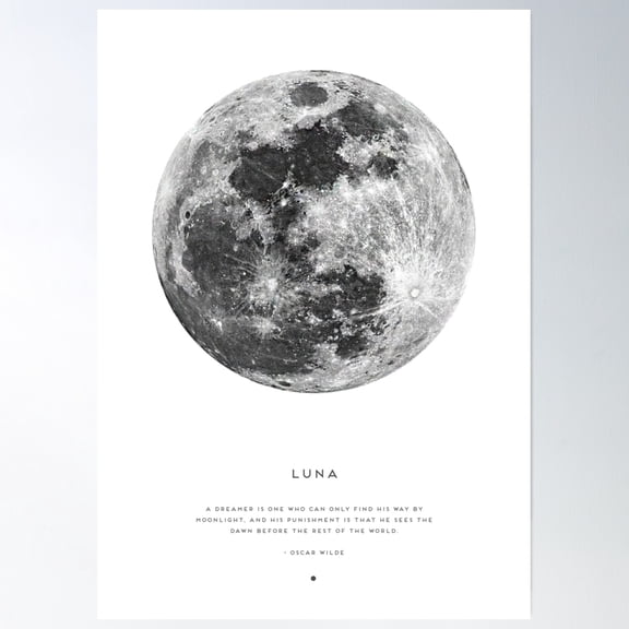 Luna / Moon / Astrology Artwork Poster Wall Art, Modern Wall Decor, 16x24 UNFRAMED