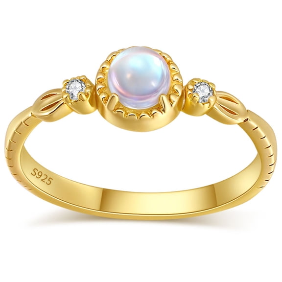 Luna Moonstone Ring for Women by Ginger Lyne Sterling Silver CZ Ginger Lyne Collection