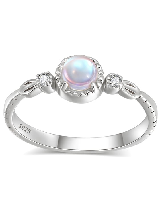 Luna Moonstone Ring for Women by Ginger Lyne Sterling Silver CZ Ginger Lyne Collection