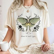 Luna Moth Aesthetic Shirt , Cottagecore Nature Tee for Forestcore Aesthetic and Slow Living Outfit, Vintage Birthday Gift