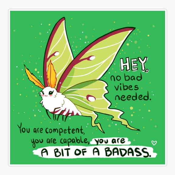 Luna Moth Bold Attitude Night Garden Sticker