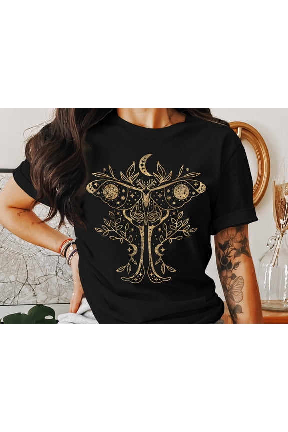 Luna Moth Butterfly Shirt, Moth Unisex TShirt, Moth Butterfly Gift, Boho Shirt, Cottagecore Shirt, Goblincore Shirt, Back to School Shirt