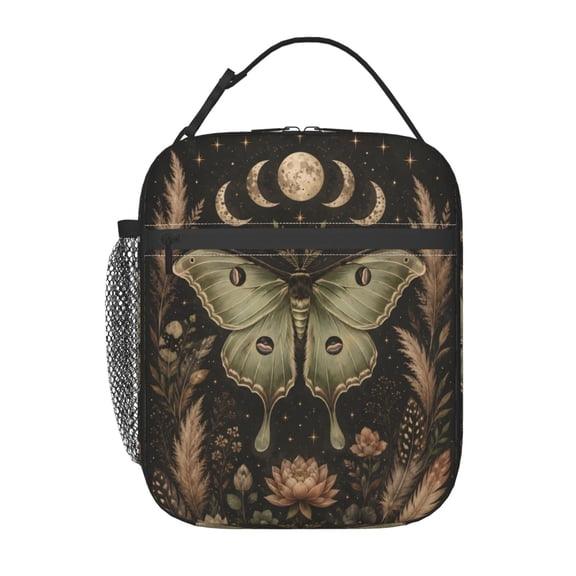 Luna Moth Celestial Lunch Bag Reusable Thermal Lunch Box with Handle for Women and Men