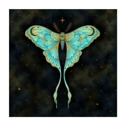 Luna Moth - Digital Art Butterfly Fantasy Mystical Night Sky Insect Stars Cosmic Unframed Wall Art Print 40 x 40 inches
