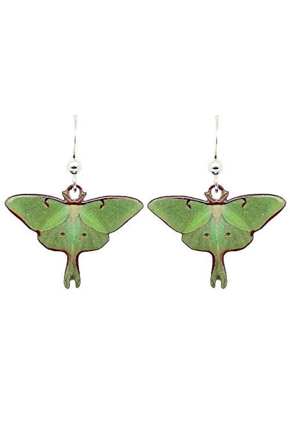 Luna Moth Earrings by d'ears Non-Tarnish Sterling Silver French Hook Ear Wire
