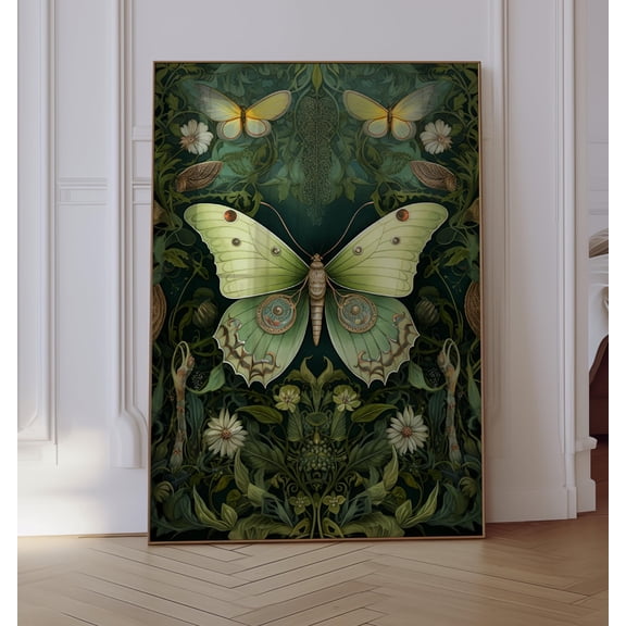 Luna Moth Gift, Luna Moth Art, Luna Moth Decor, Aesthetic Wall Art, Artful Art, Walter Crane, Witchy Luna Moth, Luna Moth Gifts For Her