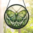 thumbnail image 1 of Luna Moth Glass Suncatcher v5, Celestial Insect Window Art, Moth Lover Home Decor, 3.5 in, 1 of 3