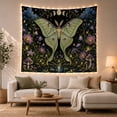 thumbnail image 1 of Luna Moth in Moonlit Garden, Mystical Celestial Wall Art for Nature Lovers, Dark Fantasy Decor Halloween Gift Tapestry Wall Hanging for Bedroom Living Room and Dorm, 1 of 6