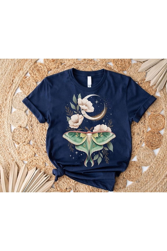 Luna Moth Shirt: Vintage Celestial Butterfly Graphic Tee All Size S-5Xl