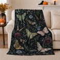 thumbnail image 1 of Luna Moths and Butterflies, Elegant Vintage Style for Moth Lovers, Botanical Wing Scene, Cozy Flannel Blanket for Bedroom and Reading Nook, Housewarming Gift and Botanical Home Decor, 1 of 9