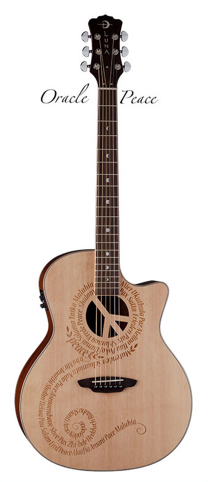 Luna Oracle Series Peace エレアコ Luna OCL PCE Oracle Peace Acoustic Guitar With 1 11/16