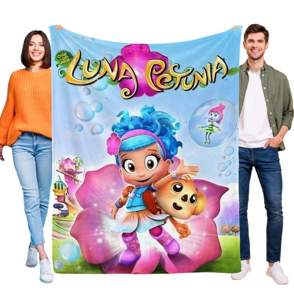Luna Petunia-Anti-Pilling Flannel Blanket Soft Lightweight Plush Fuzzy Cozy Luxury Blanket for Home and Kitchen Use  Perfect for Kids and Adults 52"*60"(130cm*150cm)