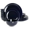 thumbnail image 1 of Luna Porcelain Dinnerware Set, Dark Blue - 18 Piece, 1 of 1
