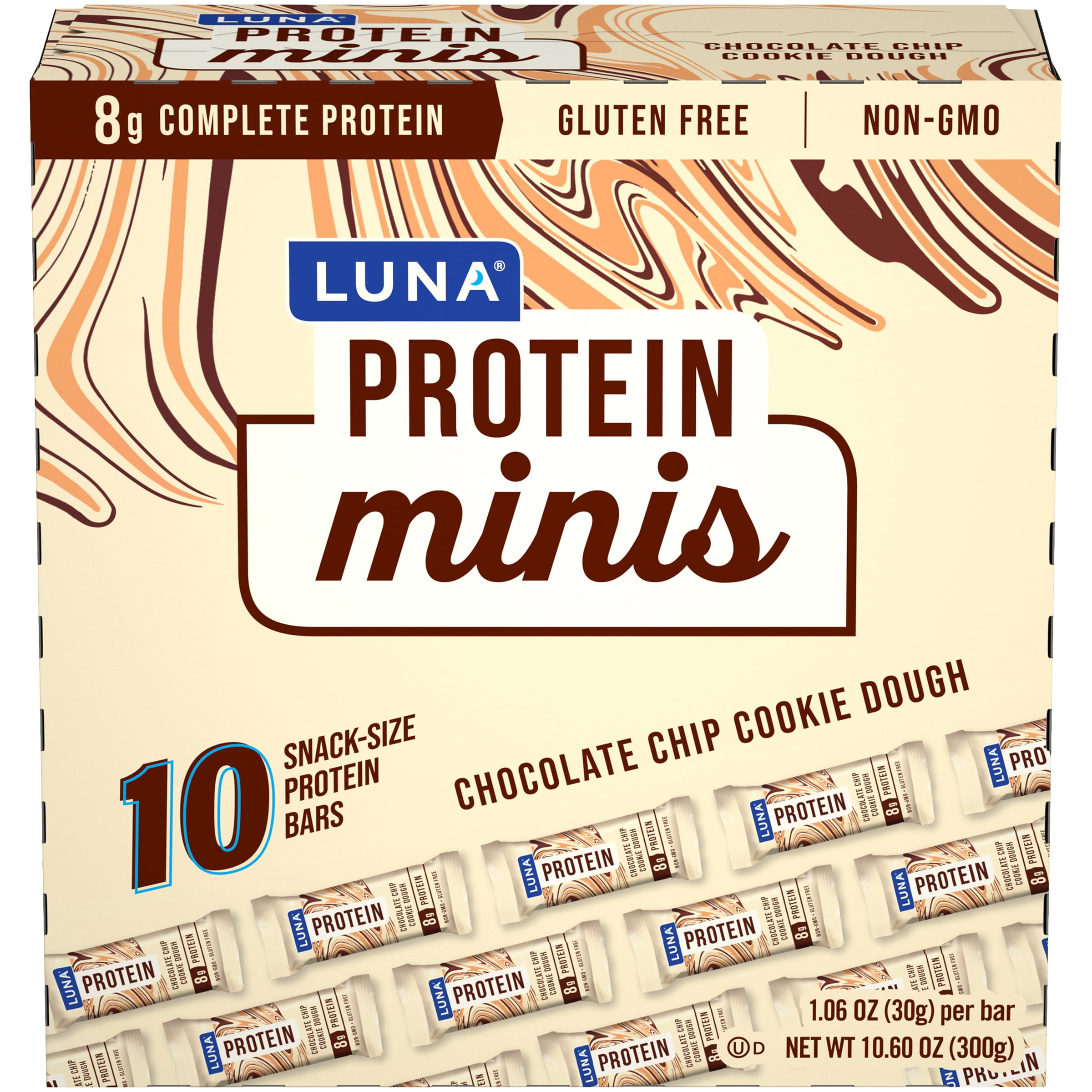 Luna Protein Minis Snack Bars, Gluten Free, Chocolate Chip Cookie Dough