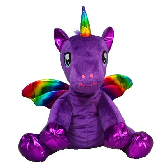 Luna The Purple Winged Unicorn 16 Inch Halloween Plush Toy with Removable Spooky Sound ModuleCreepy Eerie Noises & "Happy Halloween" Voice Perfect for Halloween Decor, Trick-or-Treat Gifts & Props