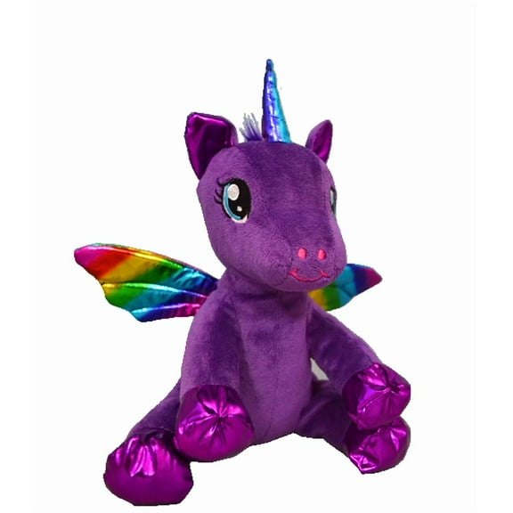 Luna The Purple Winged Unicorn 8 Inch Halloween Plush Toy with Removable Spooky Sound ModuleCreepy Eerie Noises & "Happy Halloween" Voice Perfect for Halloween Decor, Trick-or-Treat Gifts & Props