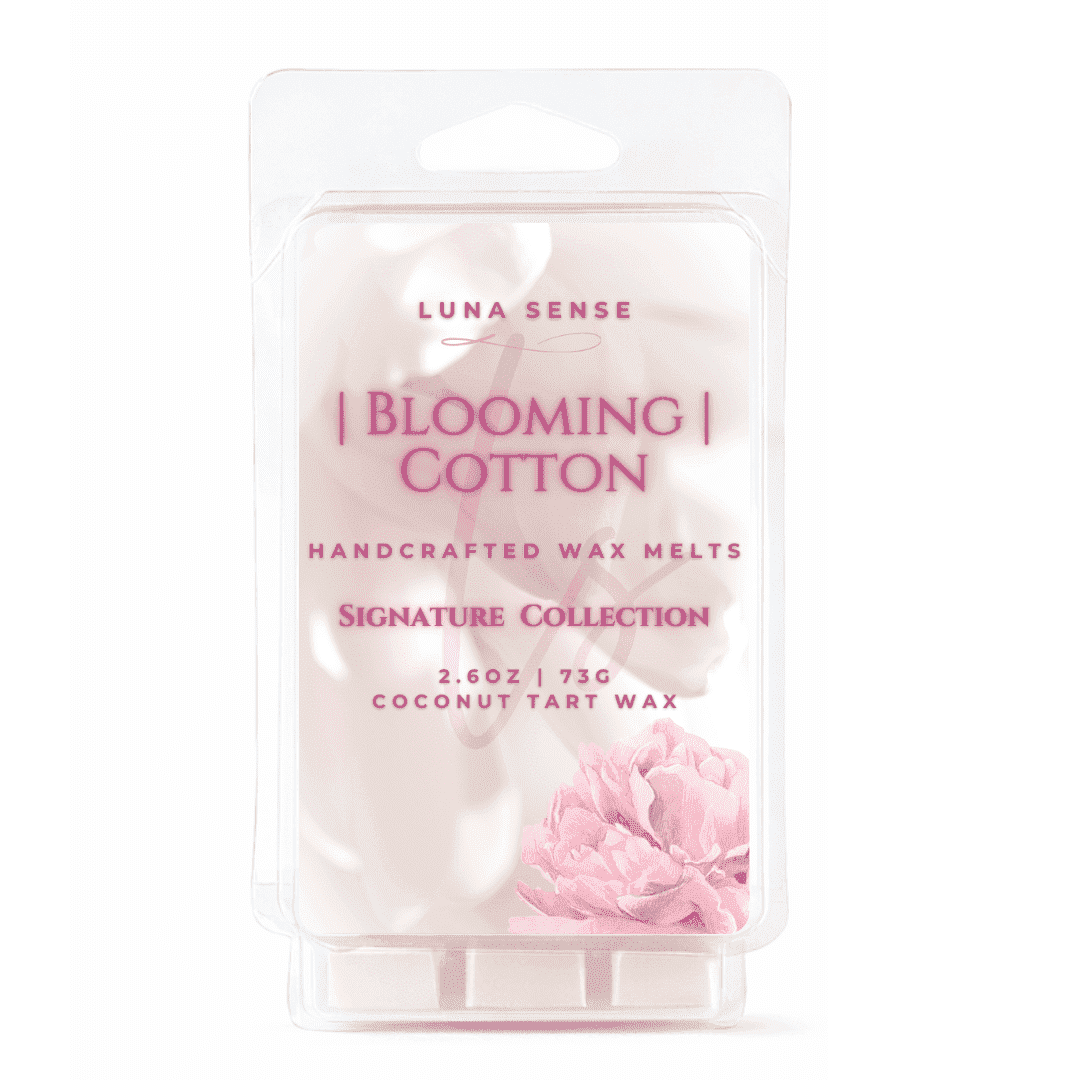 Luna Sense Blooming Cotton Wax Melts, Clean Cotton and Soft Florals, Fresh Laundry Scent, 3 Pack, 18 Cubes Total